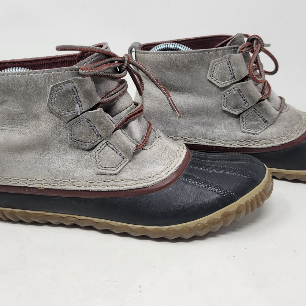 Sorel Womens Out N About Gray and Black Duck Winter/Rain/Snow Boots Sz 6.5